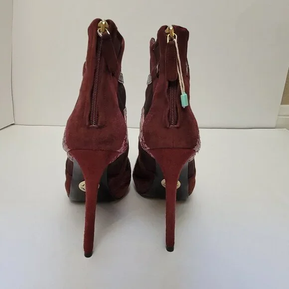 ROBERTO CAVALLI Python, Suede and Mesh Ankle Boots - Picture 6 of 14